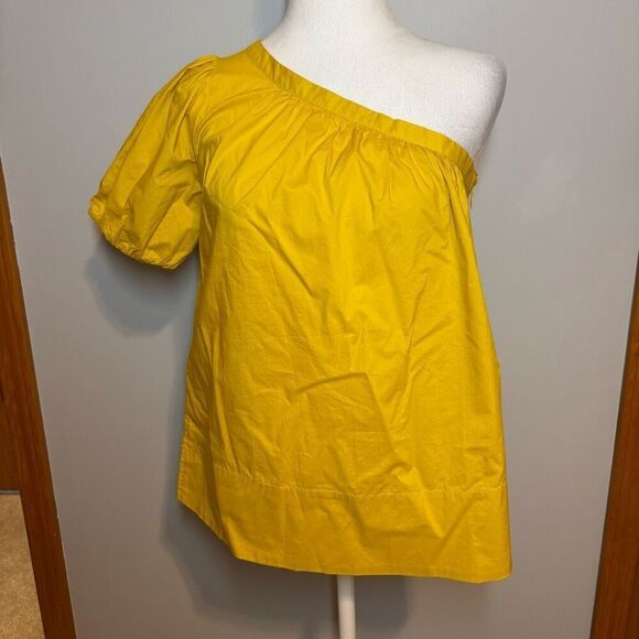 Ann Taylor saffron yellow one‎ shoulder top NEW size XS - Picture 2 of 10